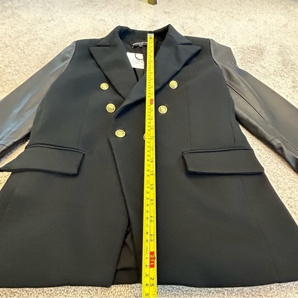 GENERATION Love black leather sleeve Enzo blazer Sz L NWT - Picture 13 of 14